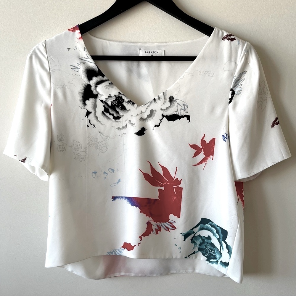Babaton Randy Floral T-Shirt Blouse Size XS